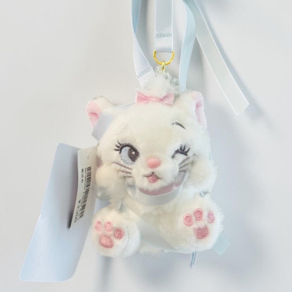 Tokyo Disney Resort Marie Plush Keychain Aristocats Charm Blue Ribbon NWT Japan